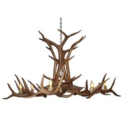 Cdn Antler Design Unsfest-xl Reproduction Antler Elk Single Tier 12 Light Sockets Chandelier With 6 Ft. Rustic Bronze Chain - Extra Large