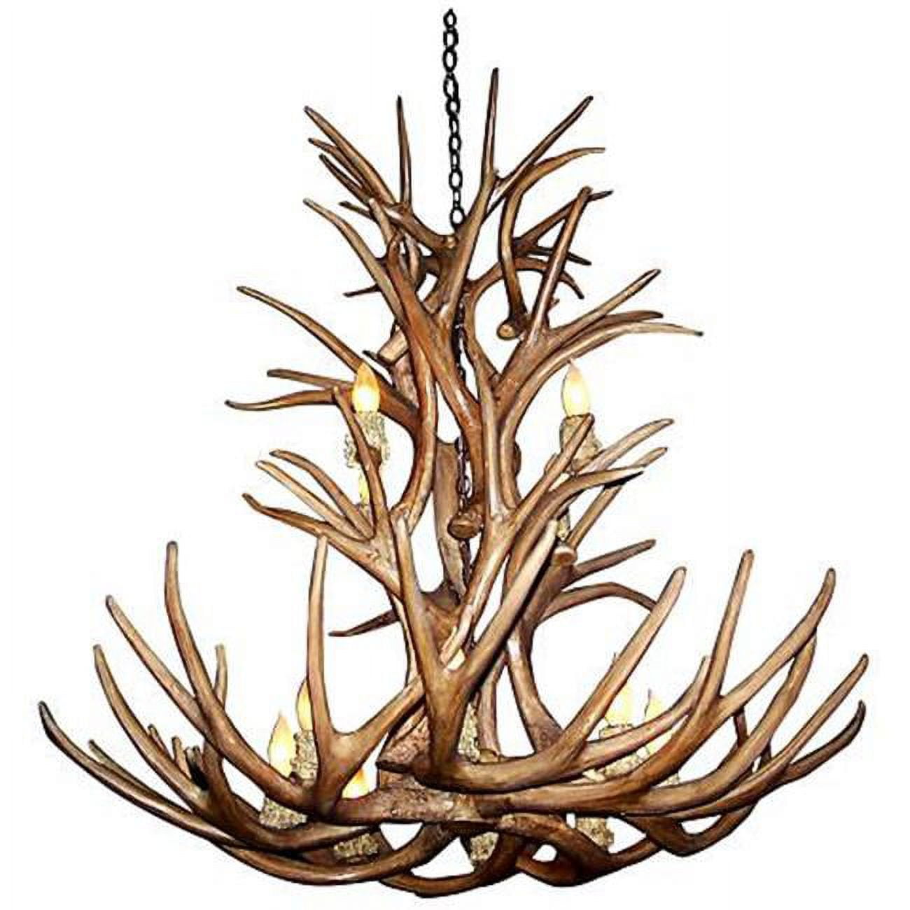 Cdn Antler Design Unsfwtc Reproduction Antler Whitetail Cascade 9 Light Sockets Chandelier With 3 Ft. Rustic Bronze Chain