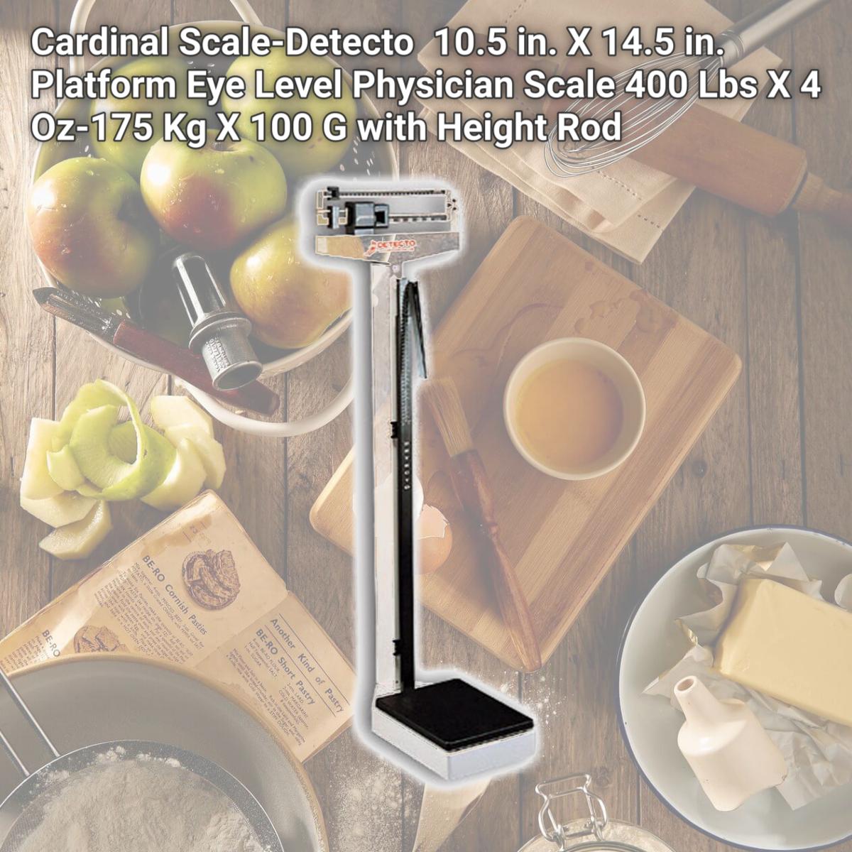 Picture of Detecto 339 10.5 in. X 14.5 in. Platform Eye Level Physician Scale 400 Lbs X 4 Oz-175 Kg X 100 G with Height Rod