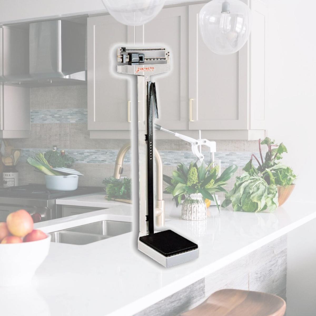 Picture of Detecto 339 10.5 in. X 14.5 in. Platform Eye Level Physician Scale 400 Lbs X 4 Oz-175 Kg X 100 G with Height Rod