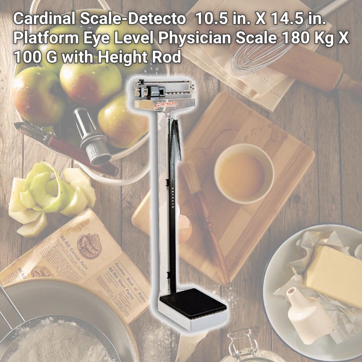 Picture of Detecto 2391 10.5 in. X 14.5 in. Platform Eye Level Physician Scale 180 Kg X 100 G with Height Rod