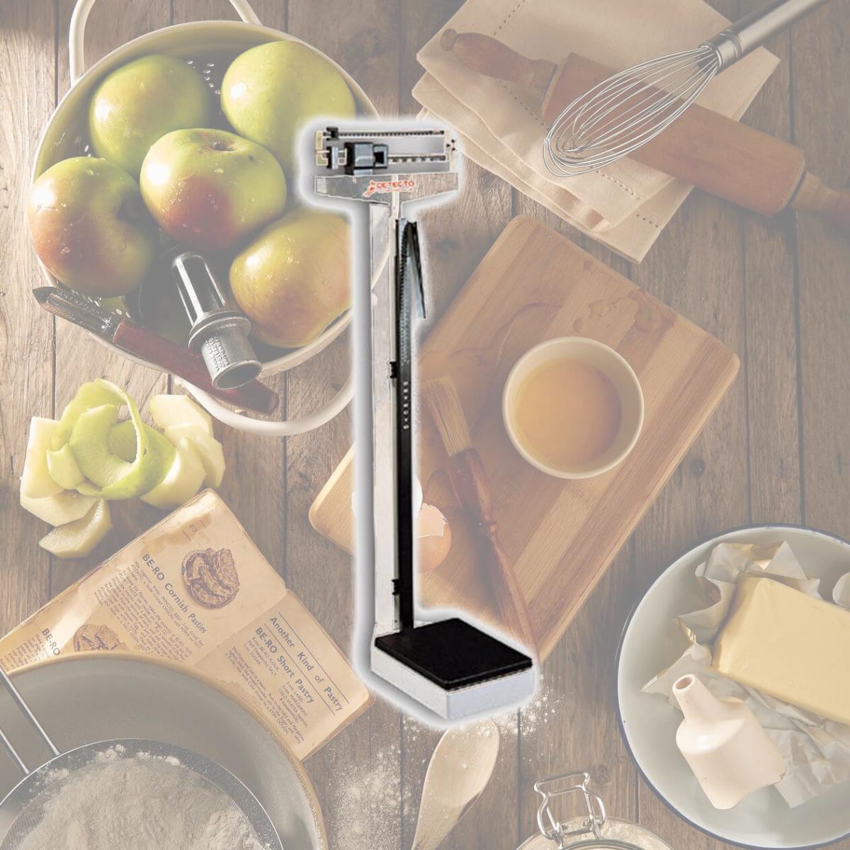 Picture of Detecto 2391 10.5 in. X 14.5 in. Platform Eye Level Physician Scale 180 Kg X 100 G with Height Rod