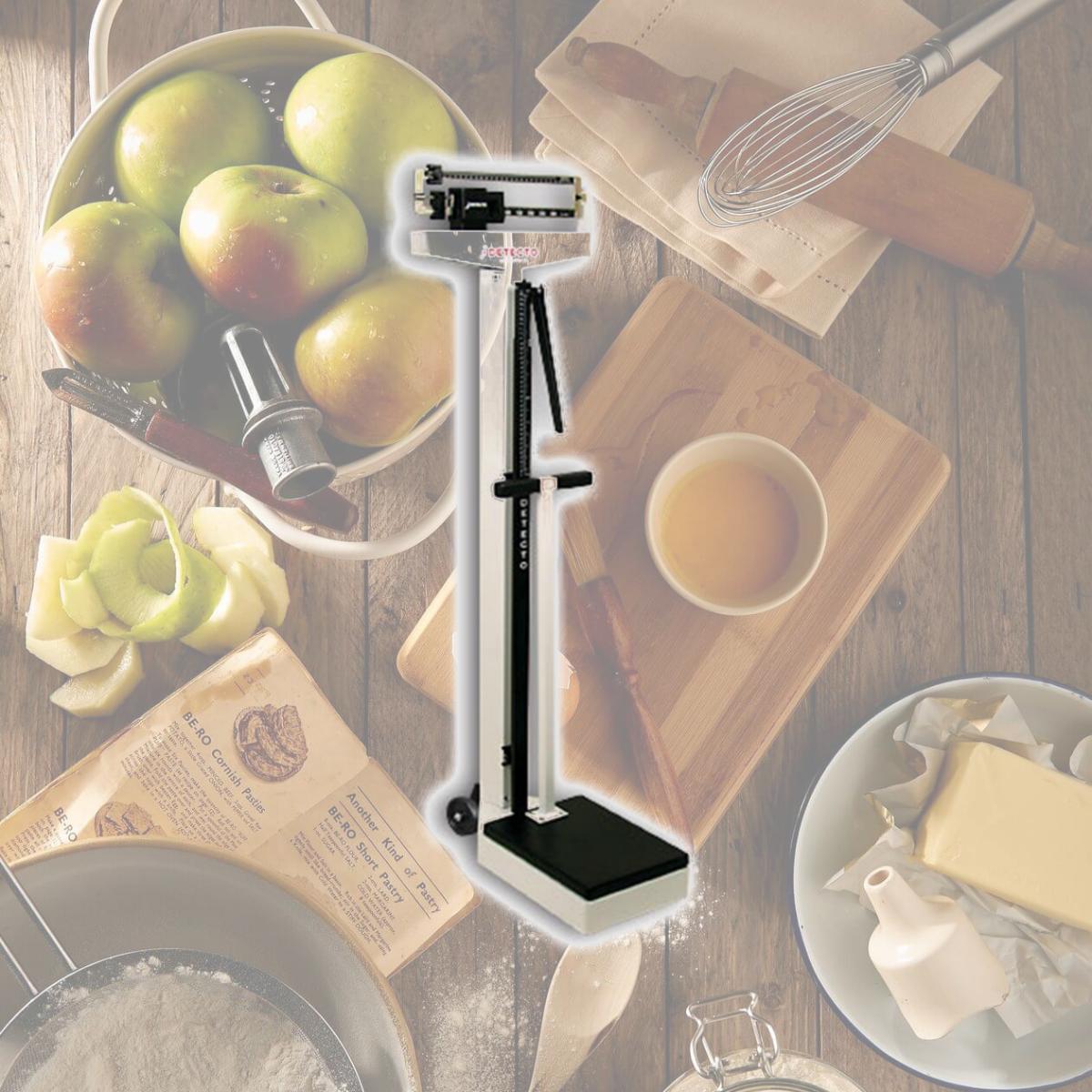 Picture of Detecto 448 10.5 in. X 14.5 in. Platform Eye Level Physician Scale 400 Lb X 4 Oz with Height Rod  Hand Post and Wheels