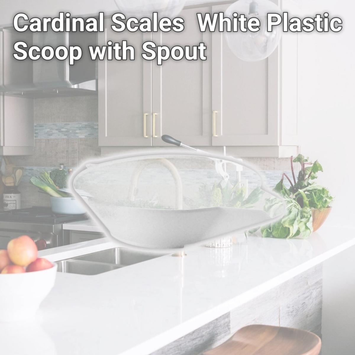 Picture of Detecto  6100-0001 White Plastic Scoop with Spout
