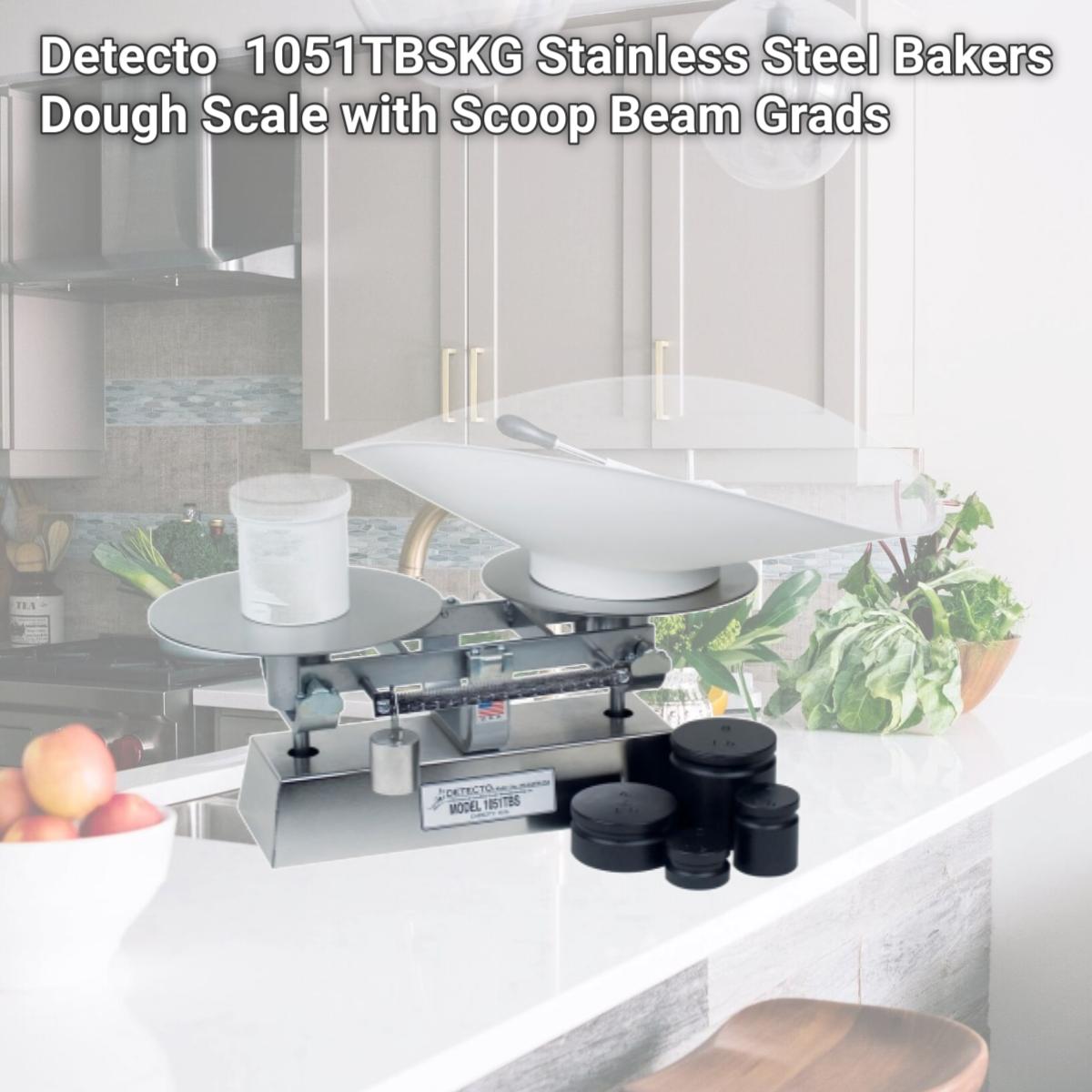Picture of Detecto  1051TBSKG Stainless Steel Bakers Dough Scale with Scoop Beam Grads