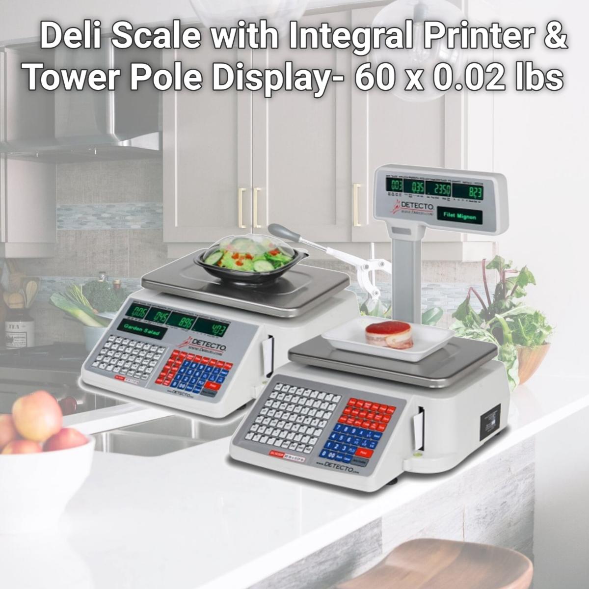 Picture of Detecto  DL1060P Deli Scale with Integral Printer &amp; Tower Pole Display- 60 x 0.02 lbs