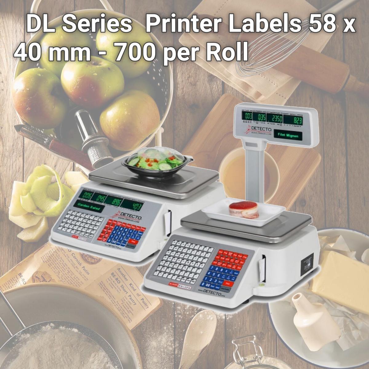 Picture of Detecto  6600-3004 DL Series  Printer Labels 58 x 40 mm - 700 per Roll
