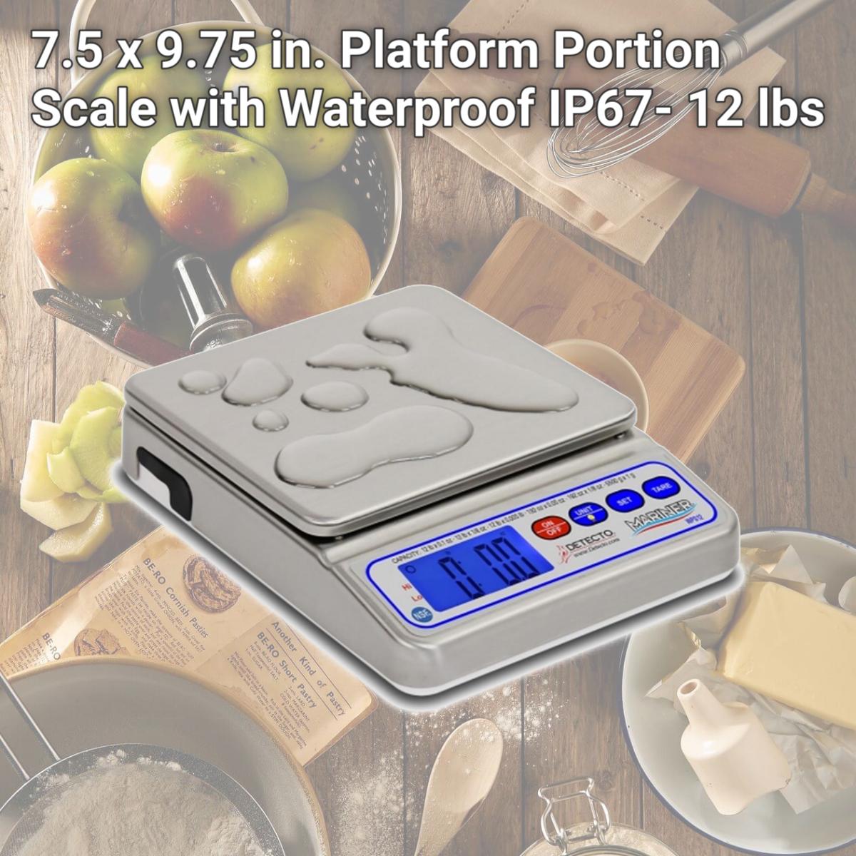 Picture of Detecto  WPS12 7.5 x 9.75 in. Platform Portion Scale with Waterproof IP67- 12 lbs