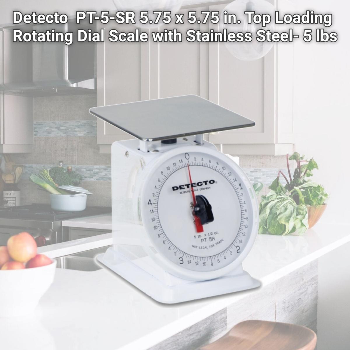 Picture of Detecto  PT-5-SR 5.75 x 5.75 in. Top Loading Rotating Dial Scale with Stainless Steel- 5 lbs