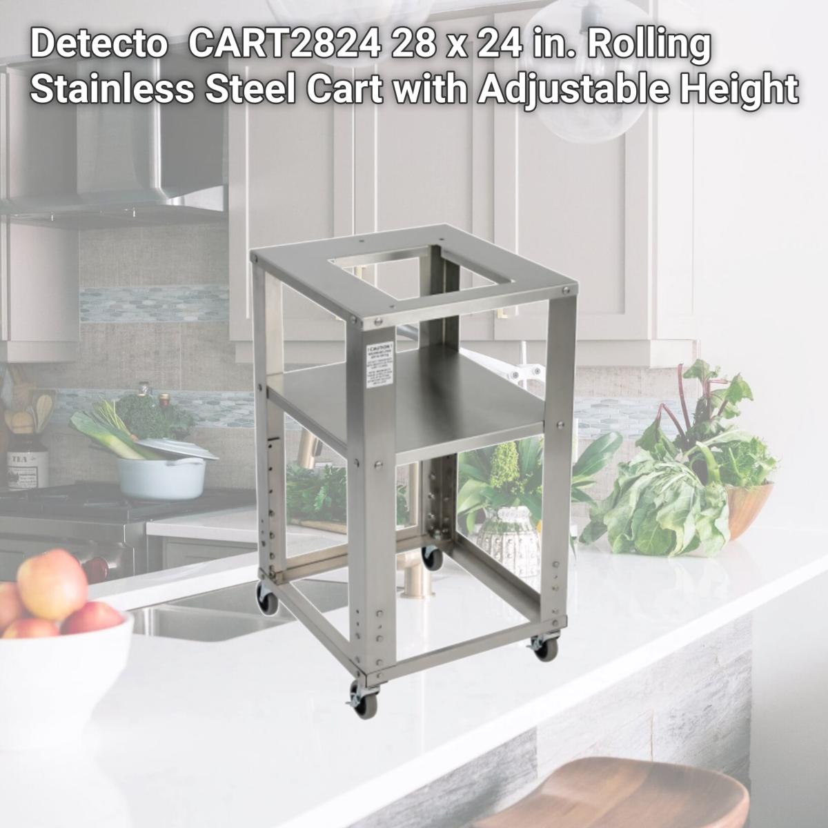 Picture of Detecto  CART2824 28 x 24 in. Rolling Stainless Steel Cart with Adjustable Height
