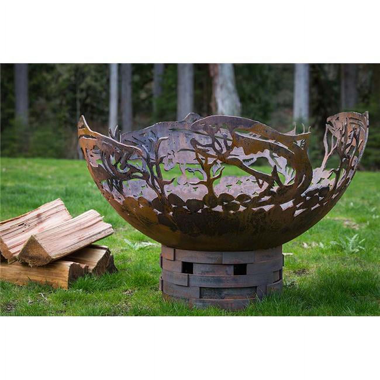 20005-ngml Salmon Fire Pit - Natural Gas With Match Lit
