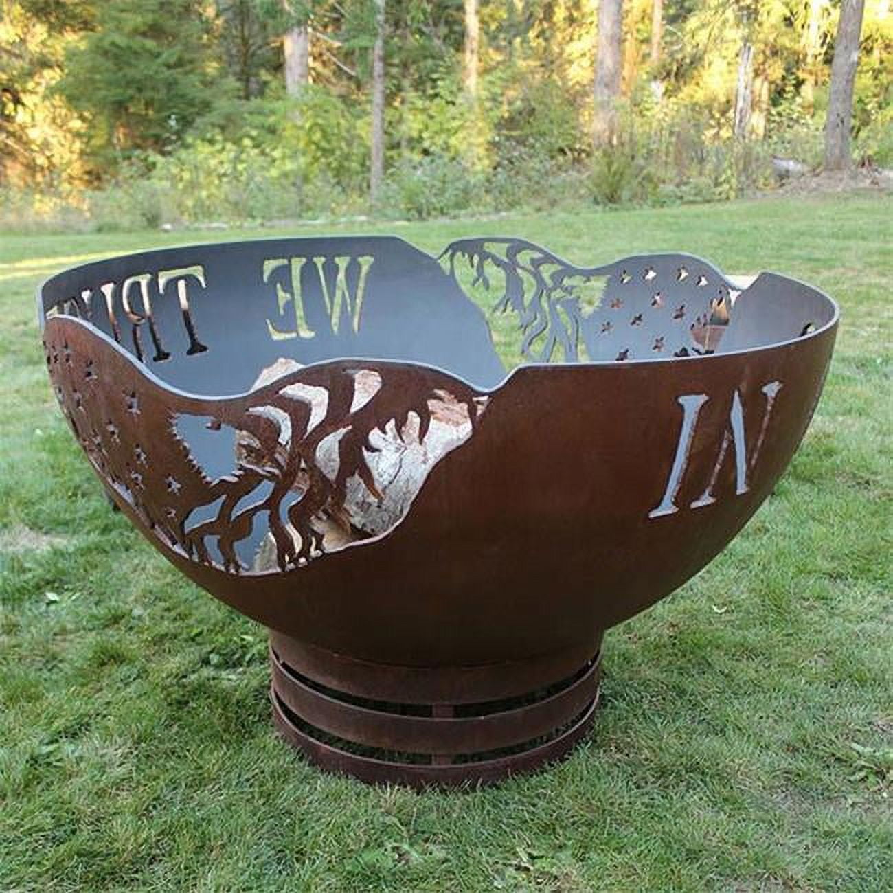 20006 In God We Trust Wood Burning Fire Pit