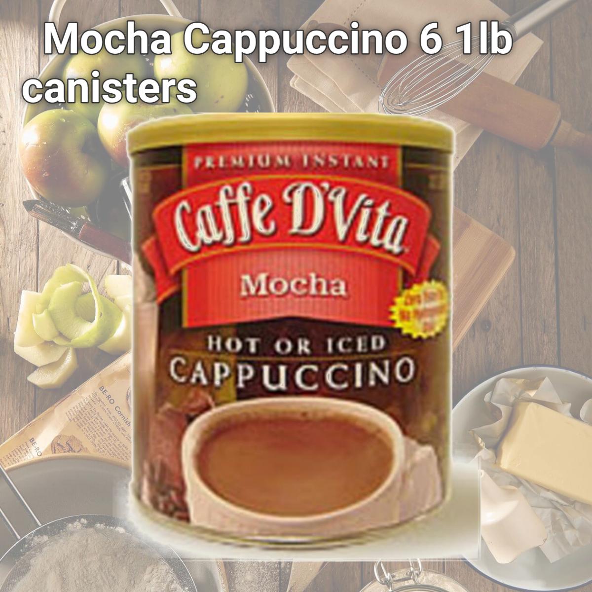 Picture of Caffe DVita F-DV-1C-06-MCHA-NU Mocha Cappuccino 6 1lb canisters
