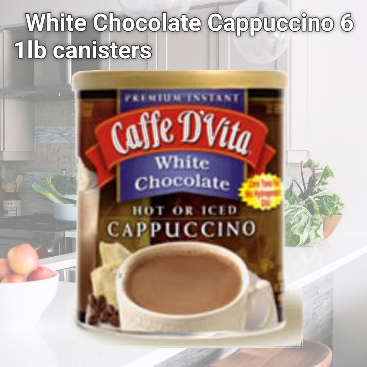 Picture of Caffe DVita F-DV-1C-06-WHCH-NU White Chocolate Cappuccino 6 1lb canisters
