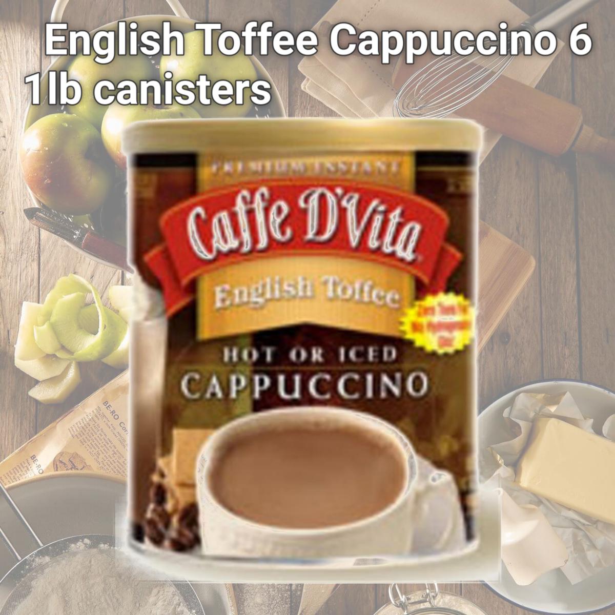 Picture of Caffe DVita F-DV-1C-06-ETOF-NU English Toffee Cappuccino 6 1lb canisters