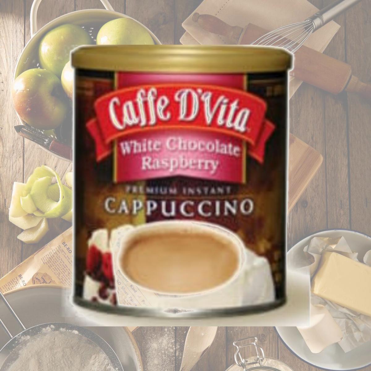 Picture of Caffe DVita F-DV-1C-06-RASB-21 Raspberry White Chocolate Cappuccino 6 1lb canisters