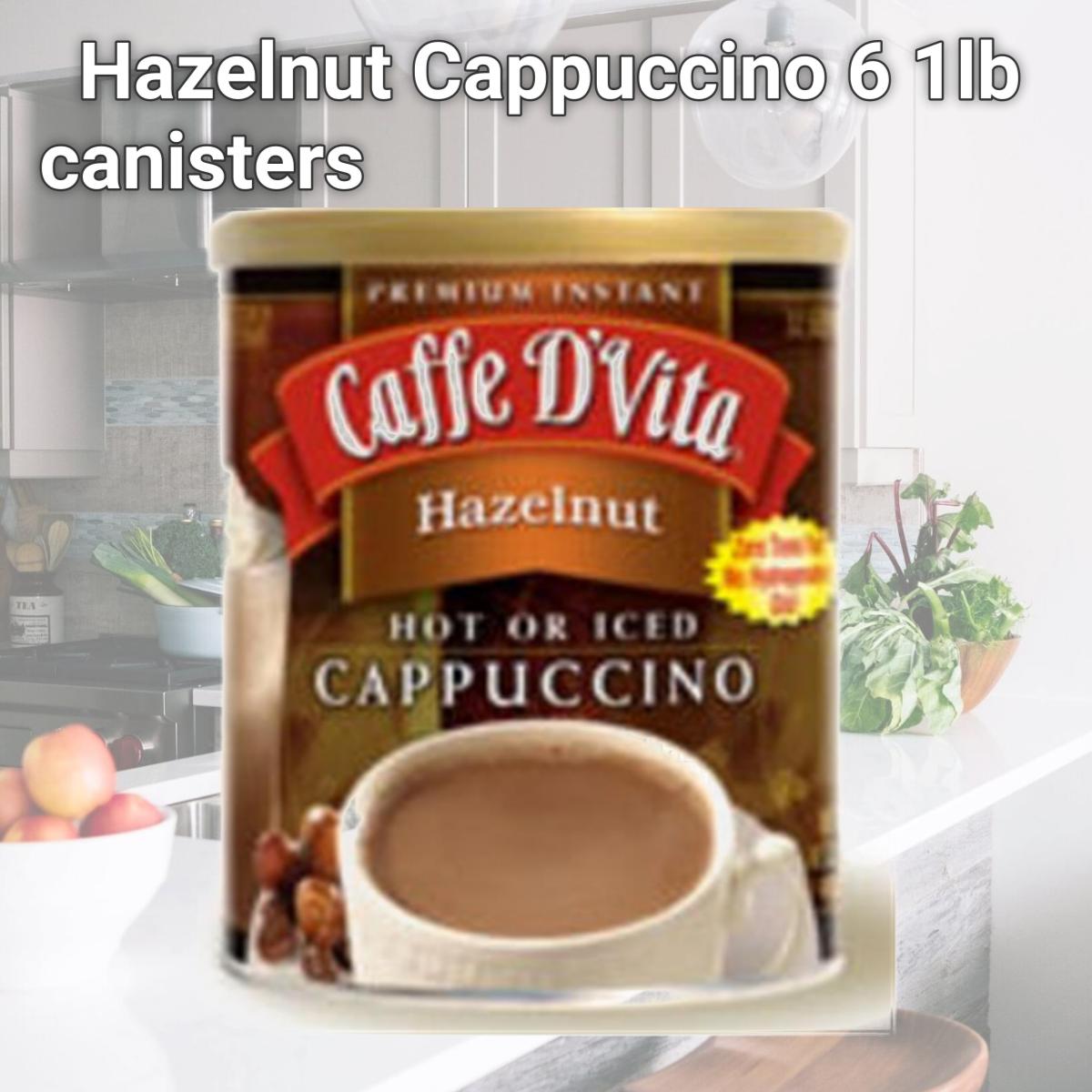 Picture of Caffe DVita F-DV-1C-06-HZNT-NU Hazelnut Cappuccino 6 1lb canisters