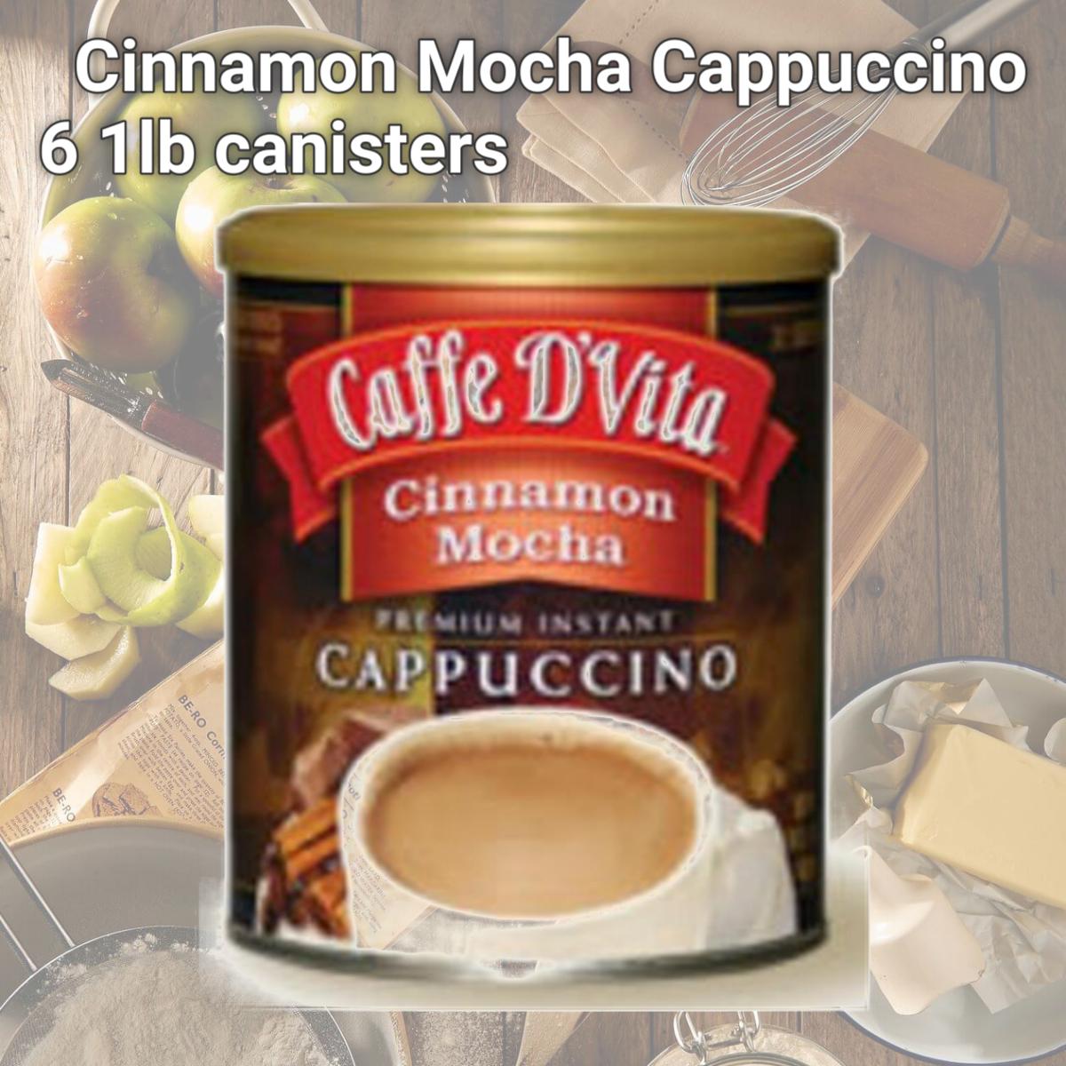 Picture of Caffe DVita F-DV-1C-06-CINA-NU Cinnamon Mocha Cappuccino 6 1lb canisters