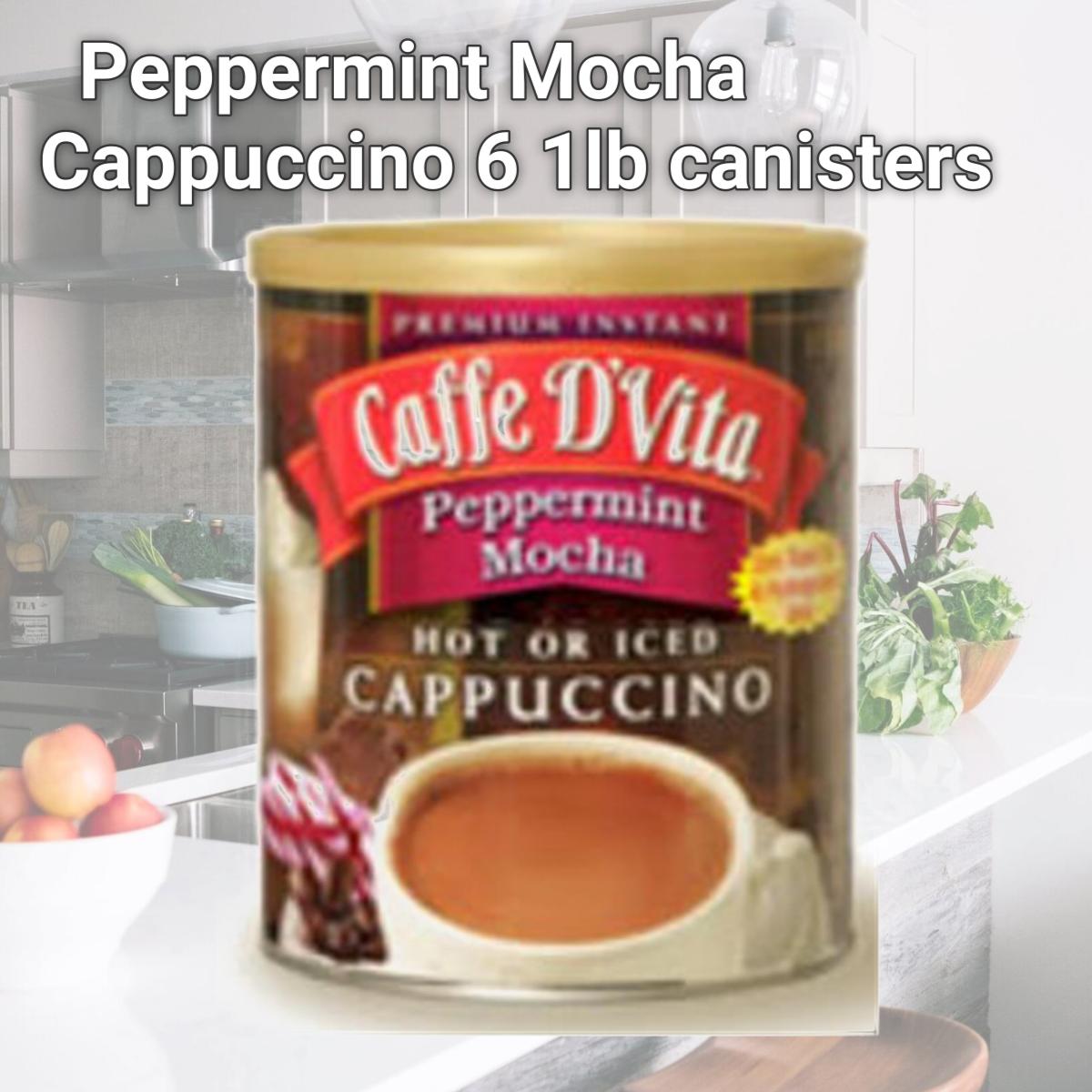 Picture of Caffe DVita F-DV-1C-06-PRMT-21 Peppermint Mocha Cappuccino 6 1lb canisters