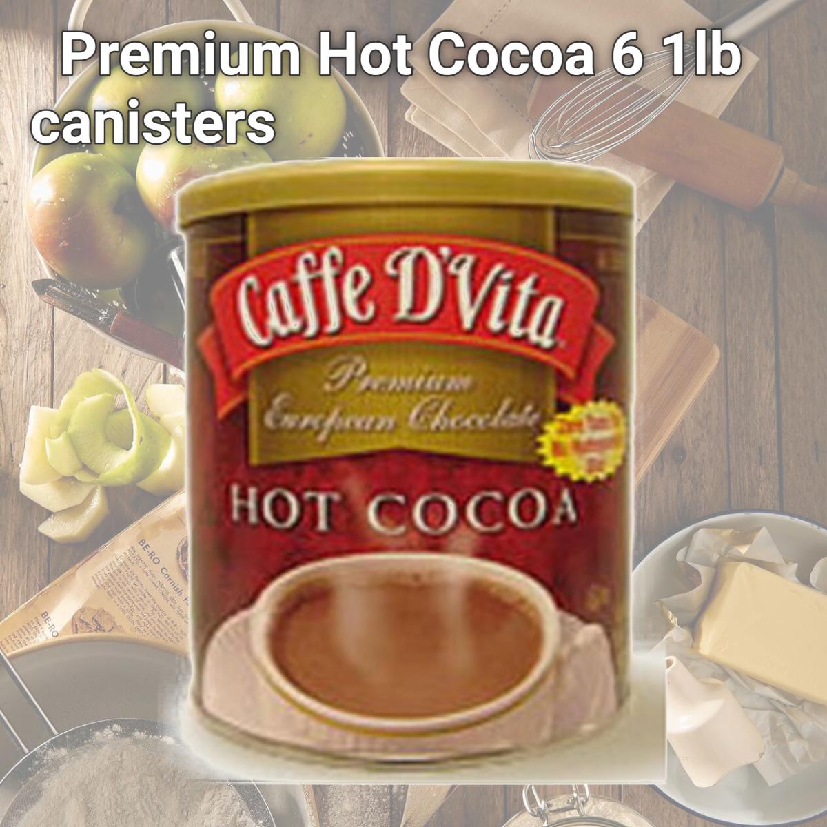 Picture of Caffe DVita F-DV-1C-06-COCO-21 Premium Hot Cocoa 6 1lb canisters