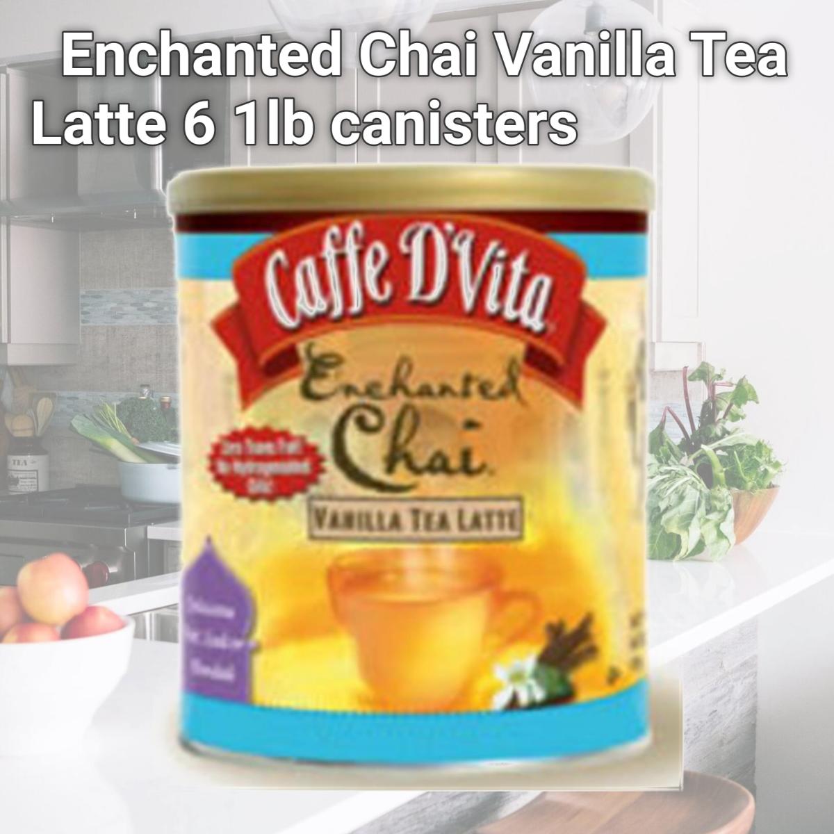 Picture of Caffe DVita F-EC-1C-06-VCCT-21 Enchanted Chai Vanilla Tea Latte 6 1lb canisters