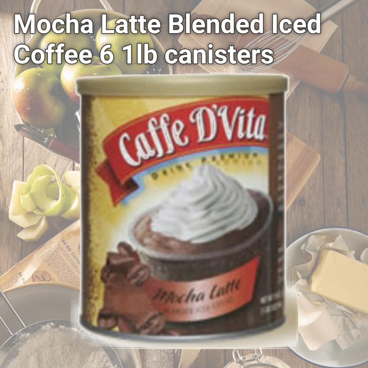Picture of Caffe DVita F-DV-1C-06-MCHA-IC Mocha Latte Blended Iced Coffee 6 1lb canisters