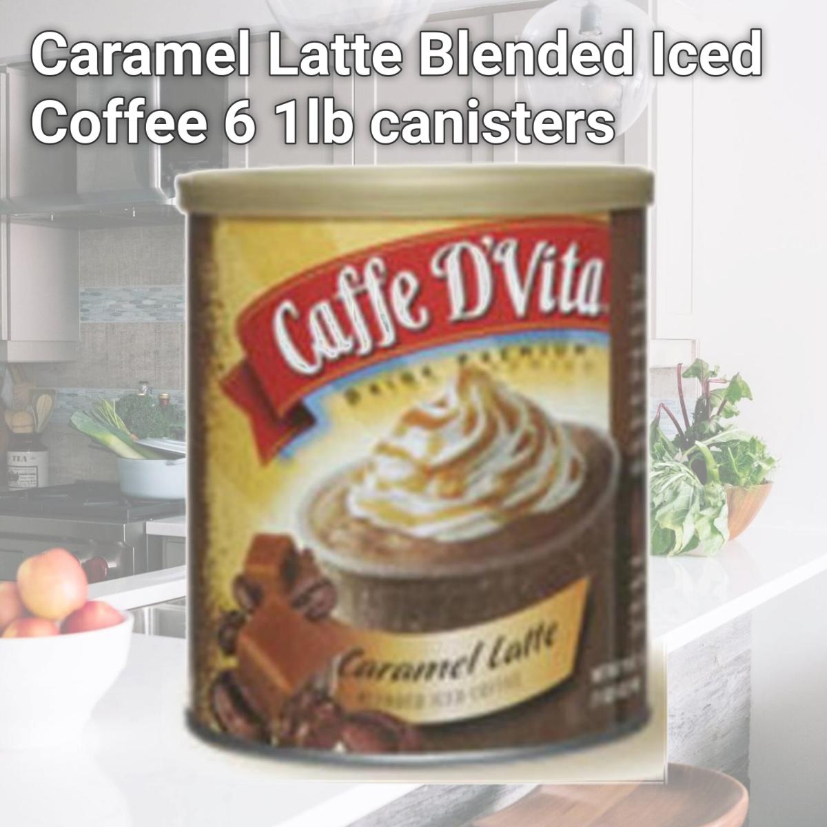 Picture of Caffe DVita F-DV-1C-06-CARM-IC Caramel Latte Blended Iced Coffee 6 1lb canisters