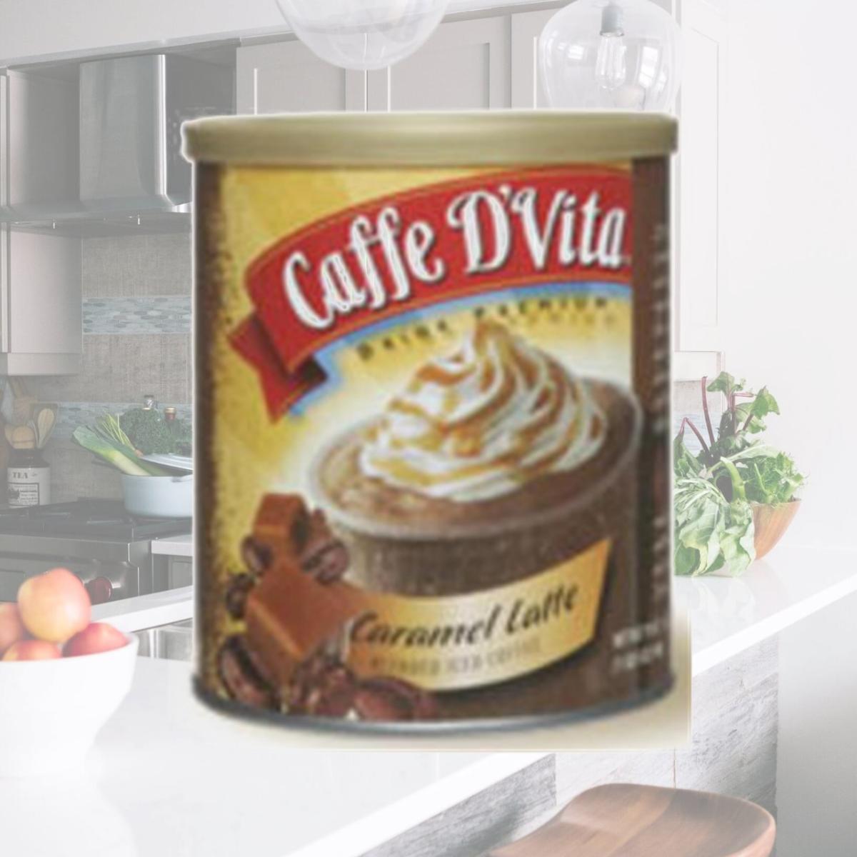 Picture of Caffe DVita F-DV-1C-06-CARM-IC Caramel Latte Blended Iced Coffee 6 1lb canisters