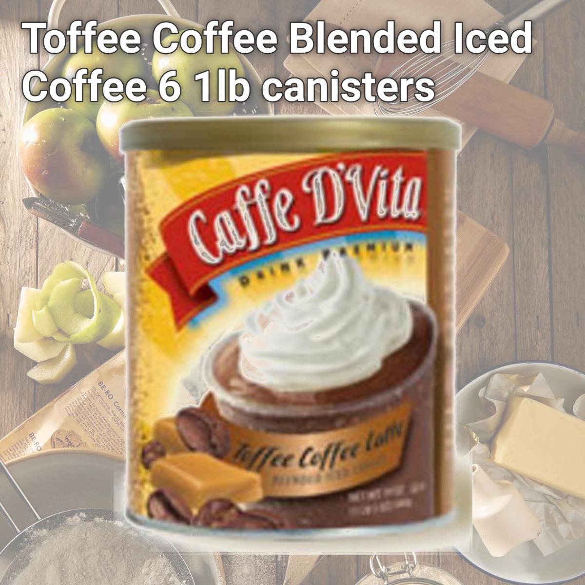 Picture of Caffe DVita F-DV-1C-06-TOFF-IC Toffee Coffee Blended Iced Coffee 6 1lb canisters