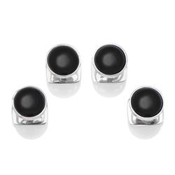 Obs-rib-onx-st Sterling Silver Ribbed Onyx Studs