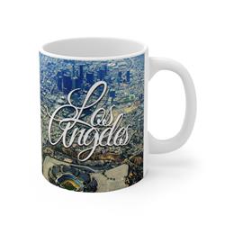 Cmc-w10102 City Of Los Angeles, White La Coffee Mug, 11 Oz - Ceramic