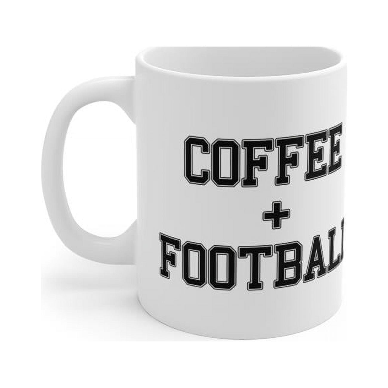 Cmc-w10103 Coffee And Football, White Sports Coffee Mug, 11 Oz - Ceramic