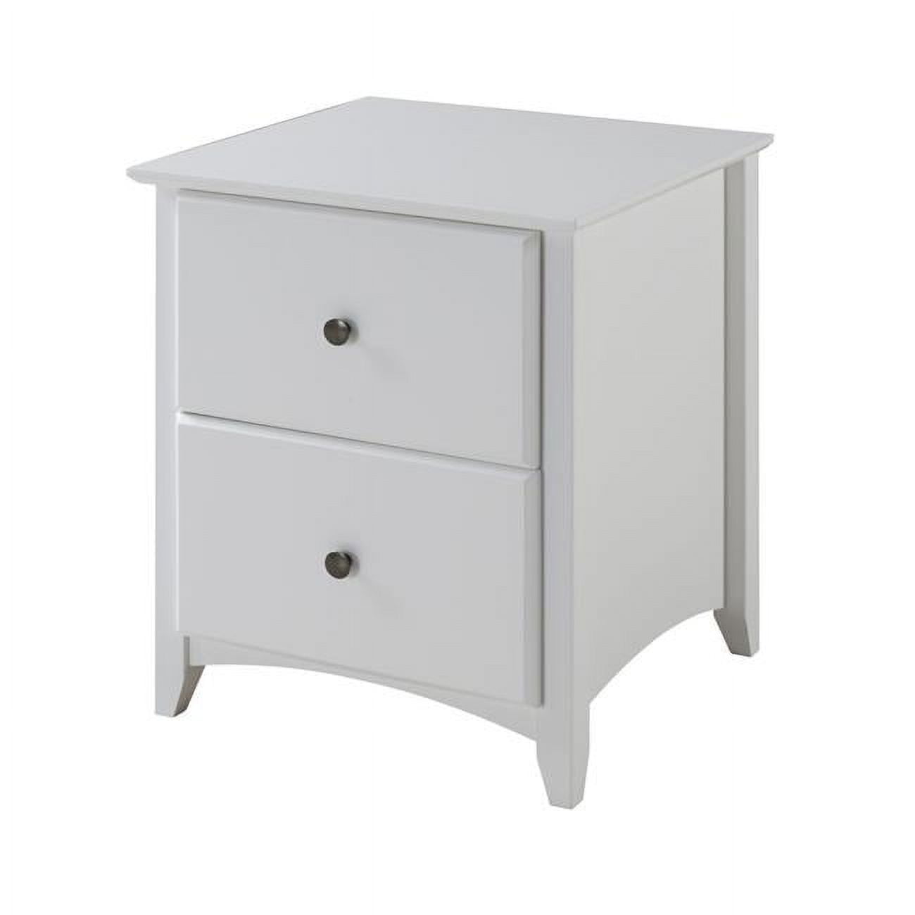 SHK223 2 Drawer Wood Shaker Style Night Stand- White