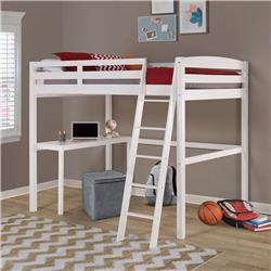 T1403df Concord High Loft Bed With Desk, White - Full Size