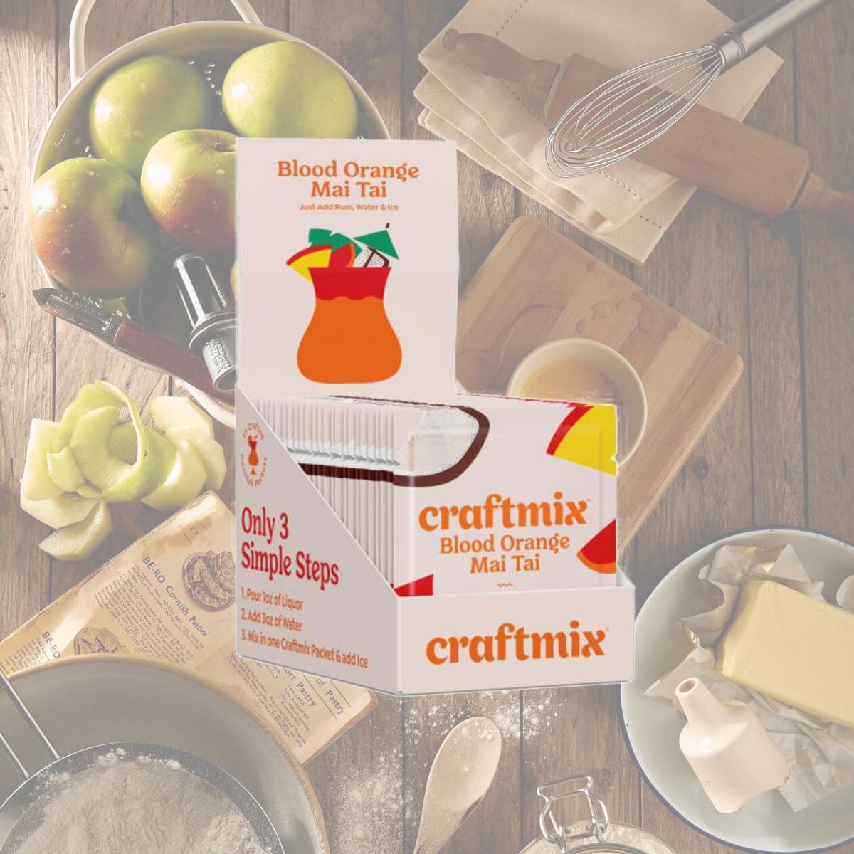 Picture of Craftmix 101IP Blood Orange Mai Tai Caddy Cocktail Mixers - 24 Count