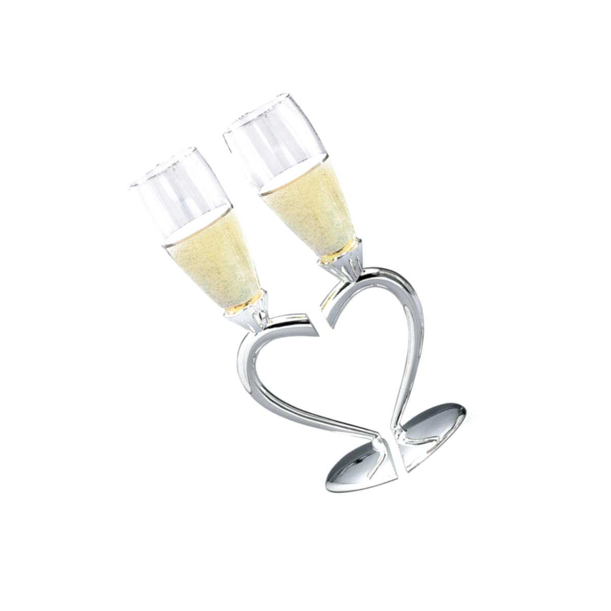 Picture of Creative Gifts International 021055 Split Heart Base Toasting Flutes