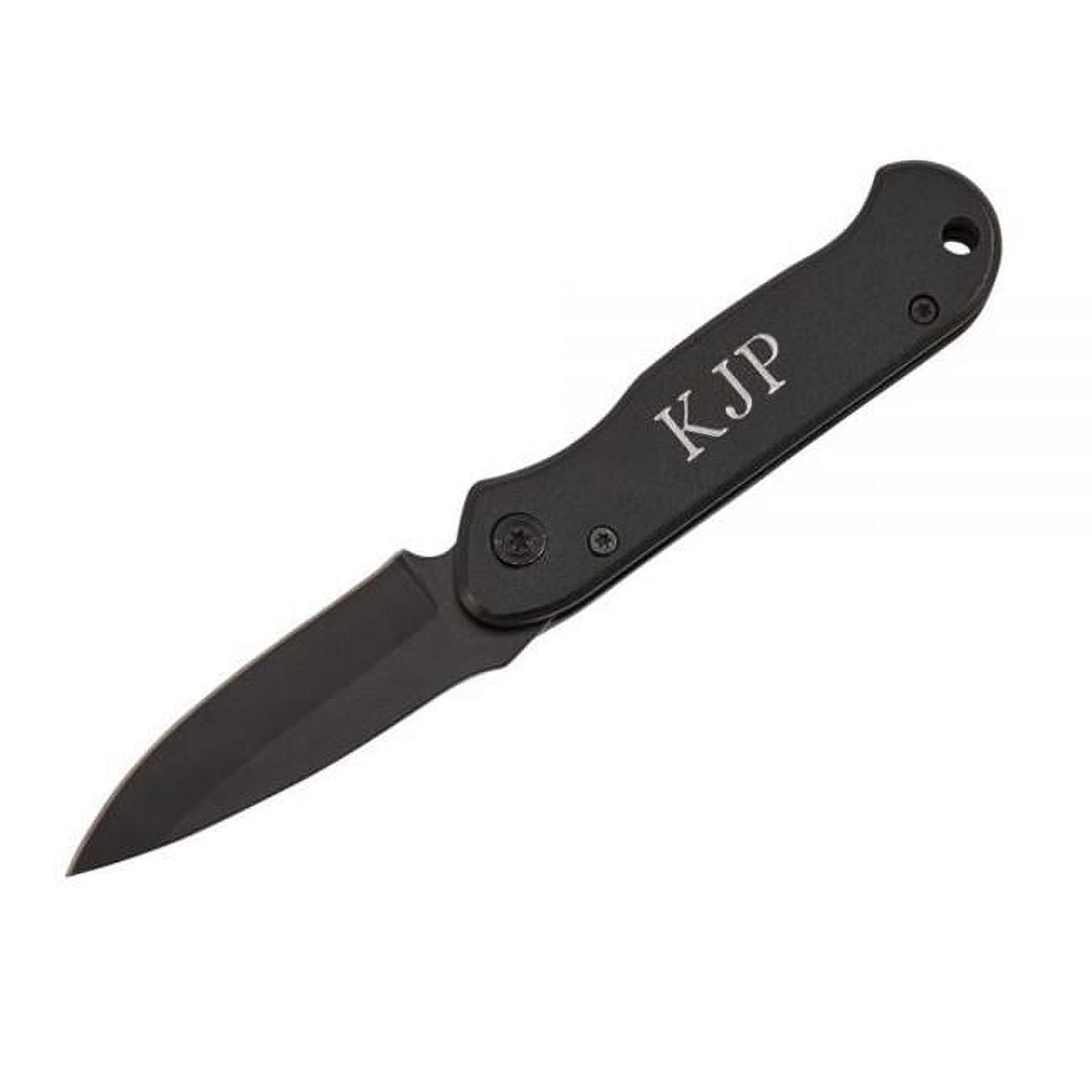 002410 3.5 In. All Black Locking Pocket Knife Closed - Black