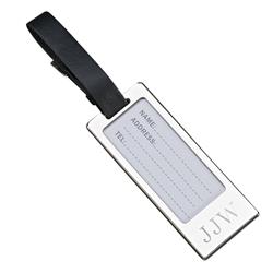 003403 3.5 In. Nickel Plated Luggage Tag With Rectangle Window