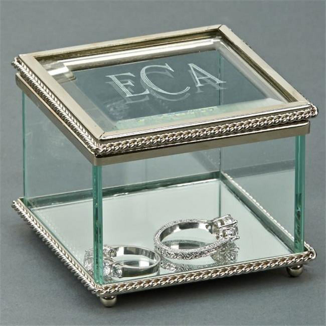 003610 3.25 In. Glass Square Hinged Box