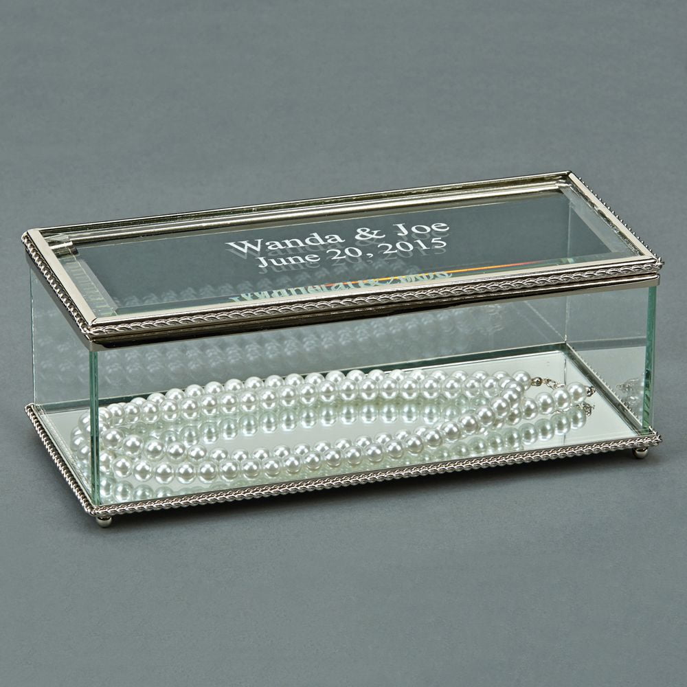 003617 8 In. Glass Rectangular Hinged Box
