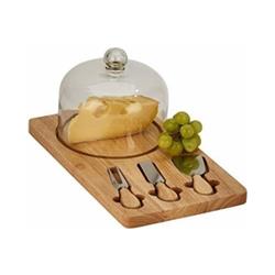 015840 14.25 In. Cheese Dome With Board & 3 Utensils