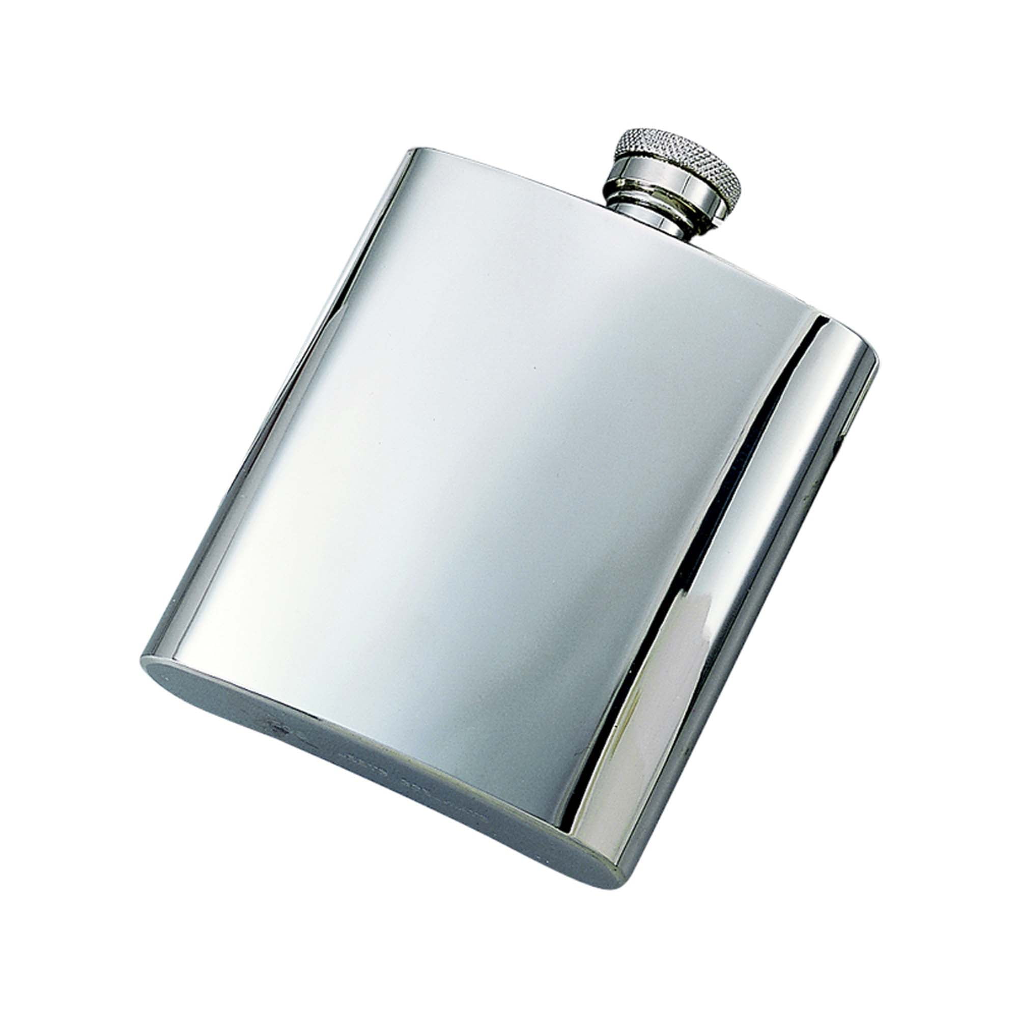 021040 8 Oz 5 In. Stainless Stell Bright Flask With 5 In. Capacity - Silver
