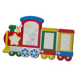 024454 Train Photo Frame Holds With 4 - Multi Color