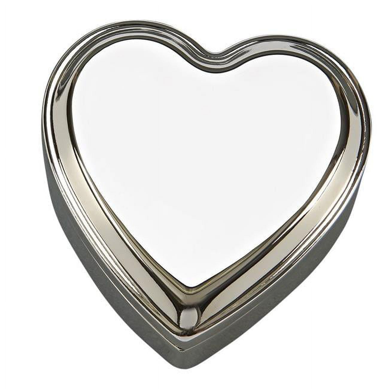 3.5 In. Heart Box Lift Top - Nickel Plated