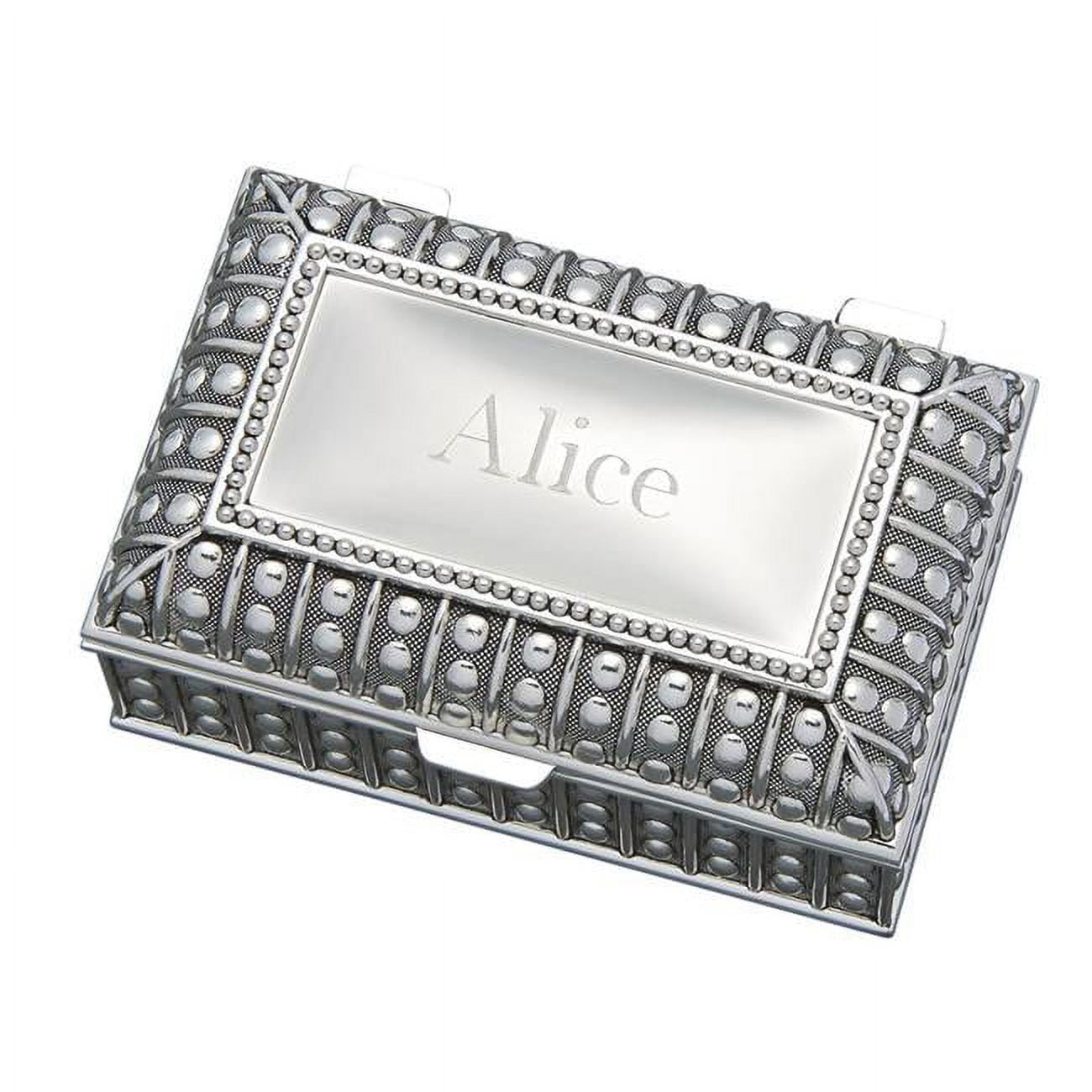 026029 4.5 X 2 In. Beaded Antique Rectangle Box - Silver Plated