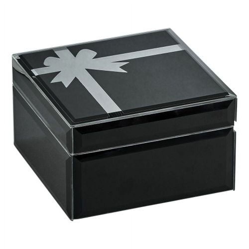 026526 3.5 X 5.75 X 5.75 In. Onyx Glass Box With Bow