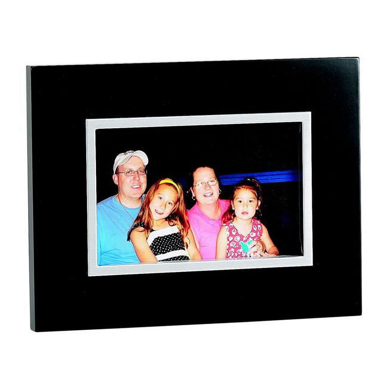 069355 4 X 6 In. Ebony Photo Frame With Silver Inner Trim Holds, Black