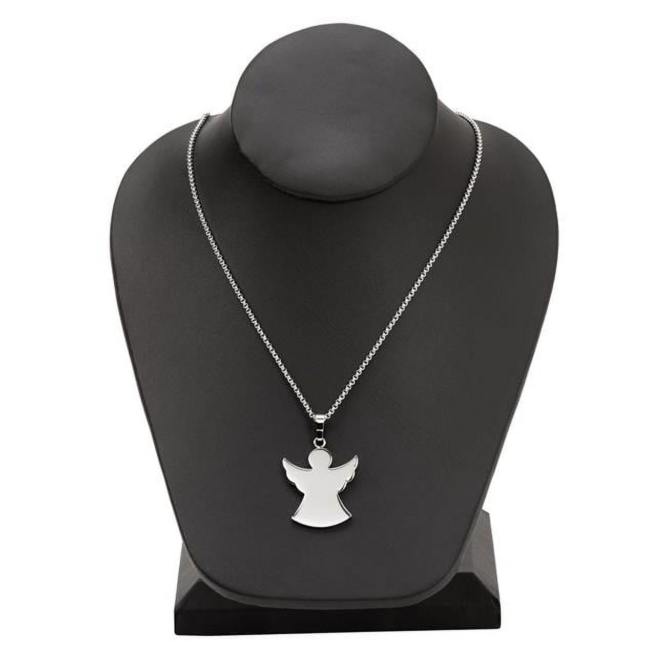 002459 1.13 X 1.13 In. Stainless Steel Angel Necklace With 18 In. Chain