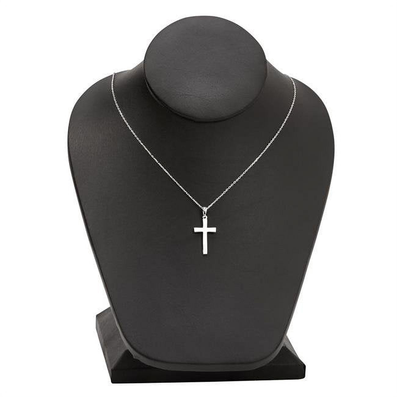 002470 1 X 0.5 In. Sterling Silver Cross Necklace With 18 In. Chain