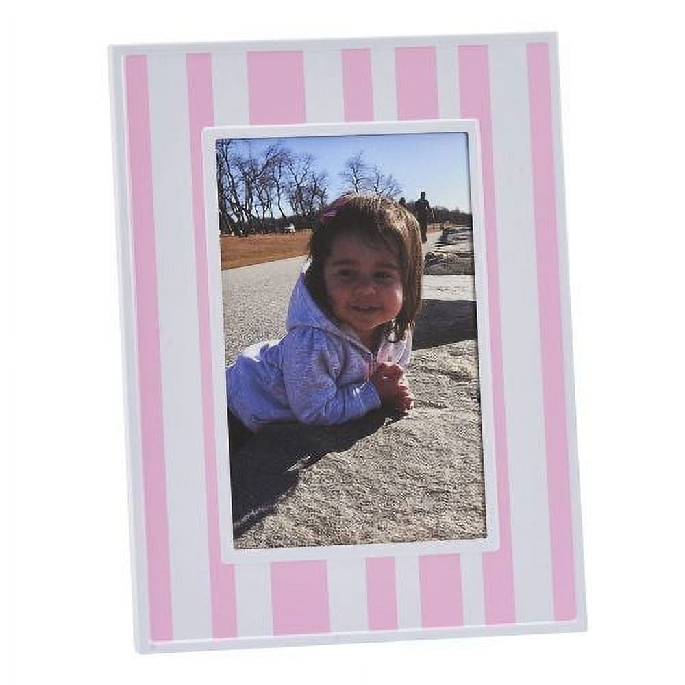 023048 Pink & White Striped 4 X 6 In. Photo Frame